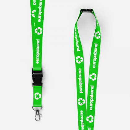 Schlüsselband aus recyceltem Polyester mit Sicherheitsverschluss und mit abnehmbarem Clip