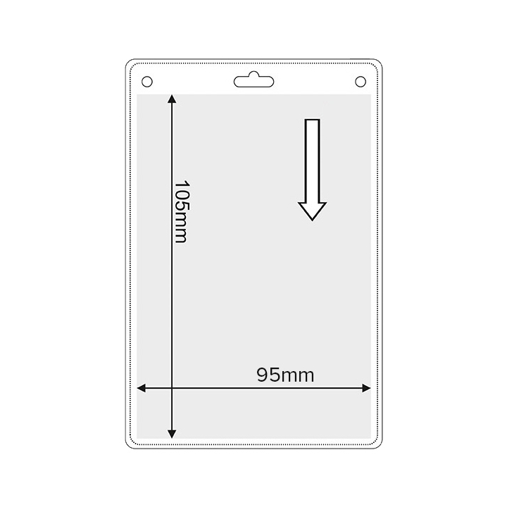 Vertikaler und flexibler Kartenhalter, Einlegergröße : 95 x 105 mm