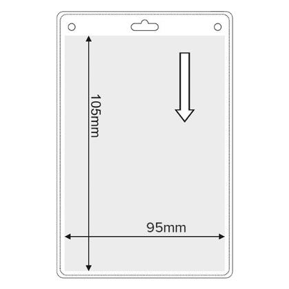 Vertikaler und flexibler Kartenhalter, Einlegergröße : 95 x 105 mm