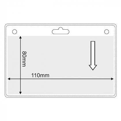 Horizontaler Kartenhalter, Einlegergröße : 110 x 80mm